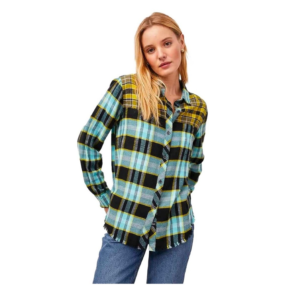 Rails Brando Plaid Button Down Sky Mixed Flannel … - image 2